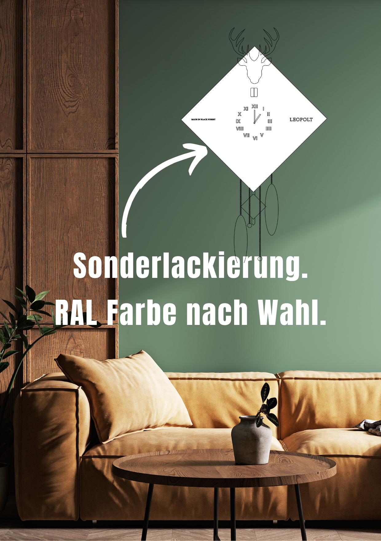 Moderne Kuckucksuhr - Sonderlackierung