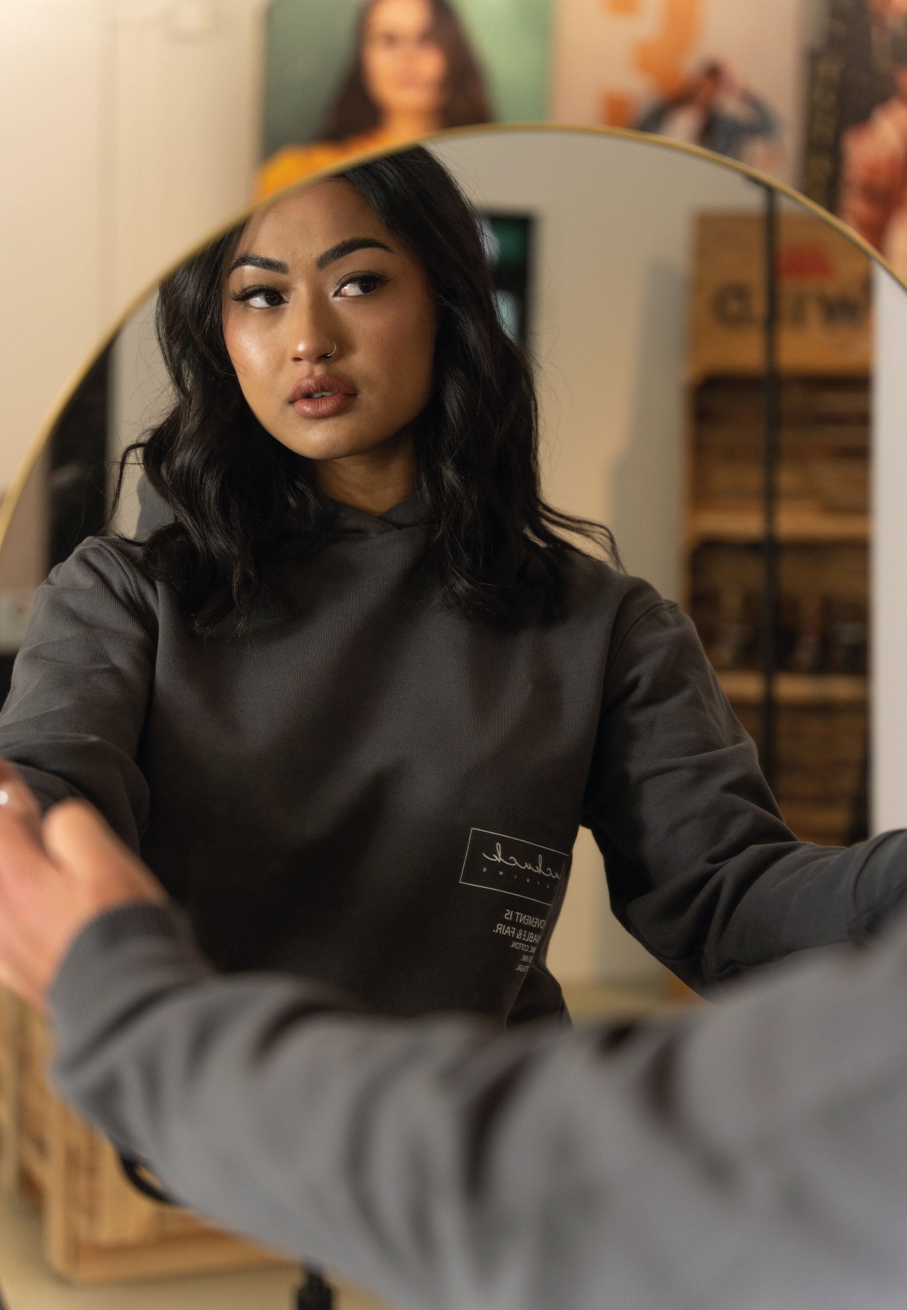 Black Bean Movement Print Hoodie Woman - LEOPOLT & KUCKUCK