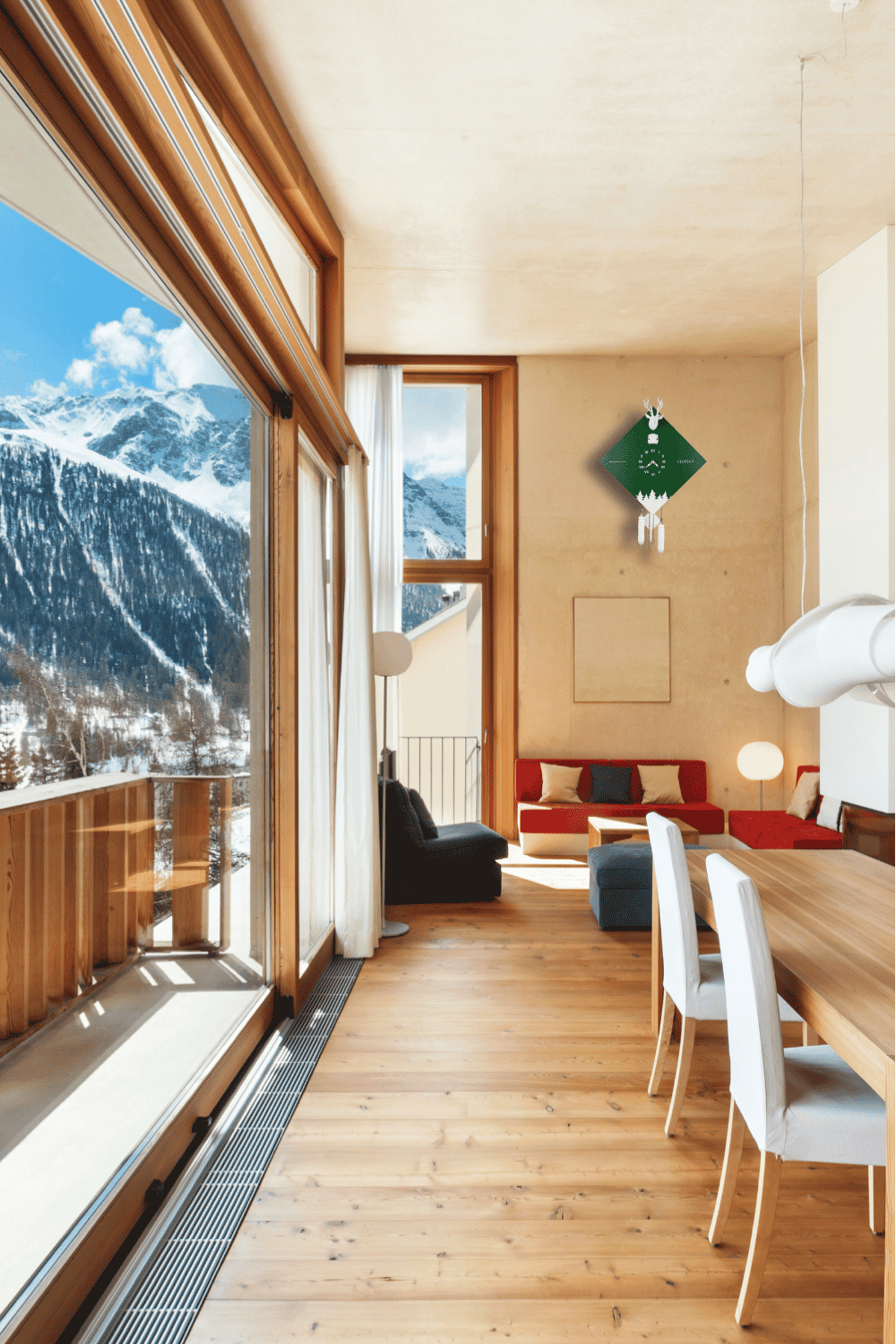 Moderne Kuckucksuhr - Grün/Weiß