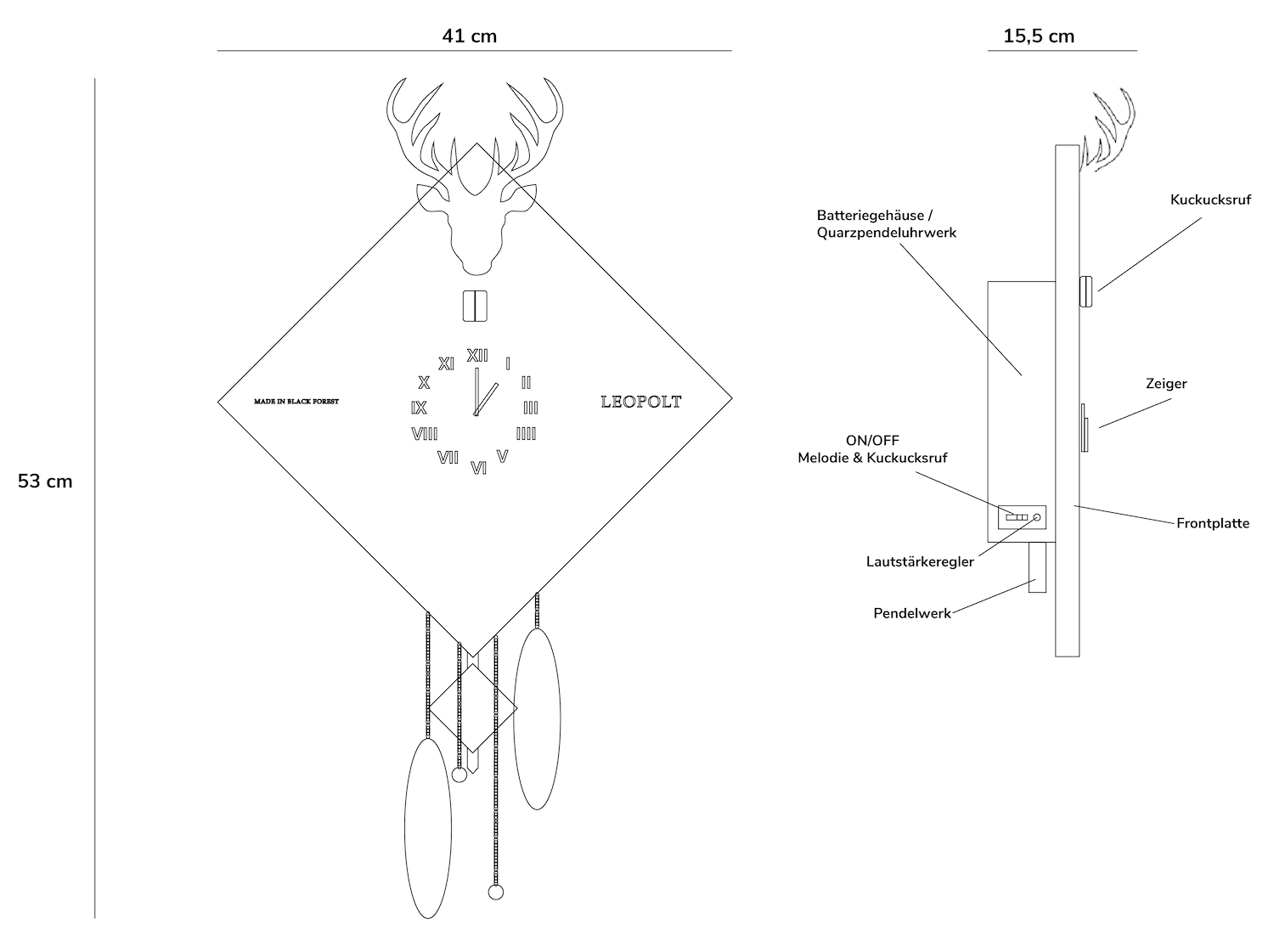 Kuckucksuhr - Black Forest - LEOPOLT & KUCKUCK