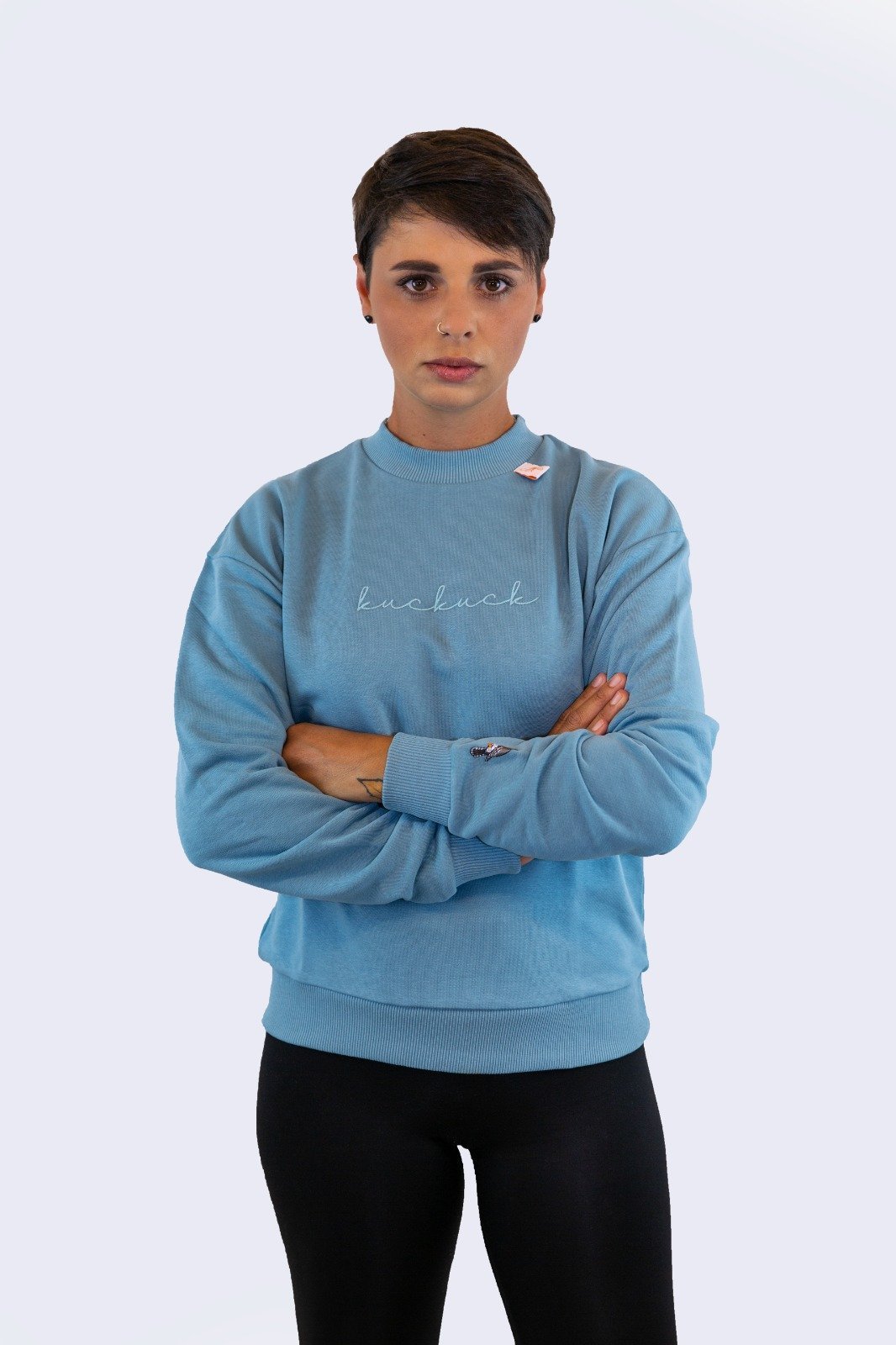Monochrome Sweater Woman Blue - LEOPOLT X KUCKUCK