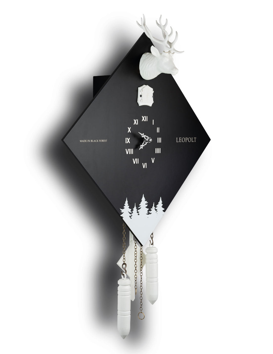 Moderne Kuckucksuhr - Schwarz/Weiß