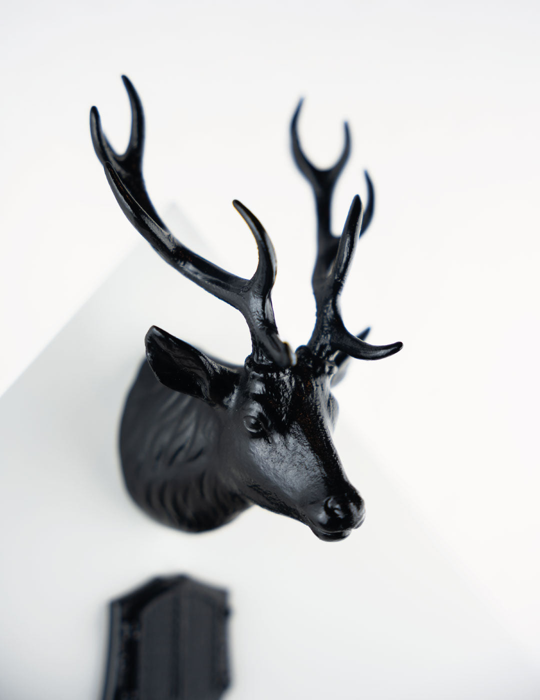 Moderne Kuckucksuhr - Weiß-Schwarz-Hirschkopf