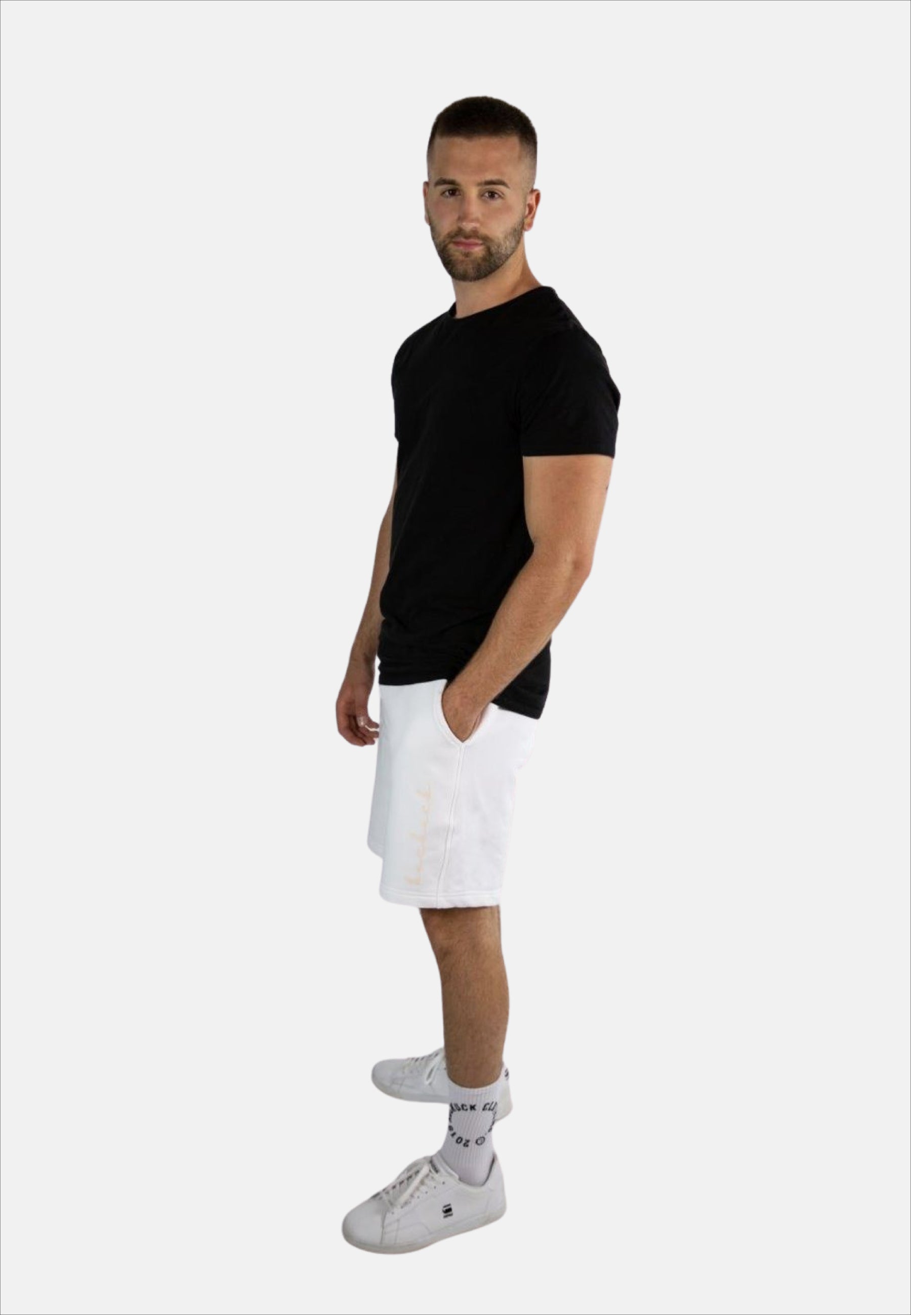 White Caramel Box Logo Shorts - Unisex - LEOPOLT x KUCKUCK