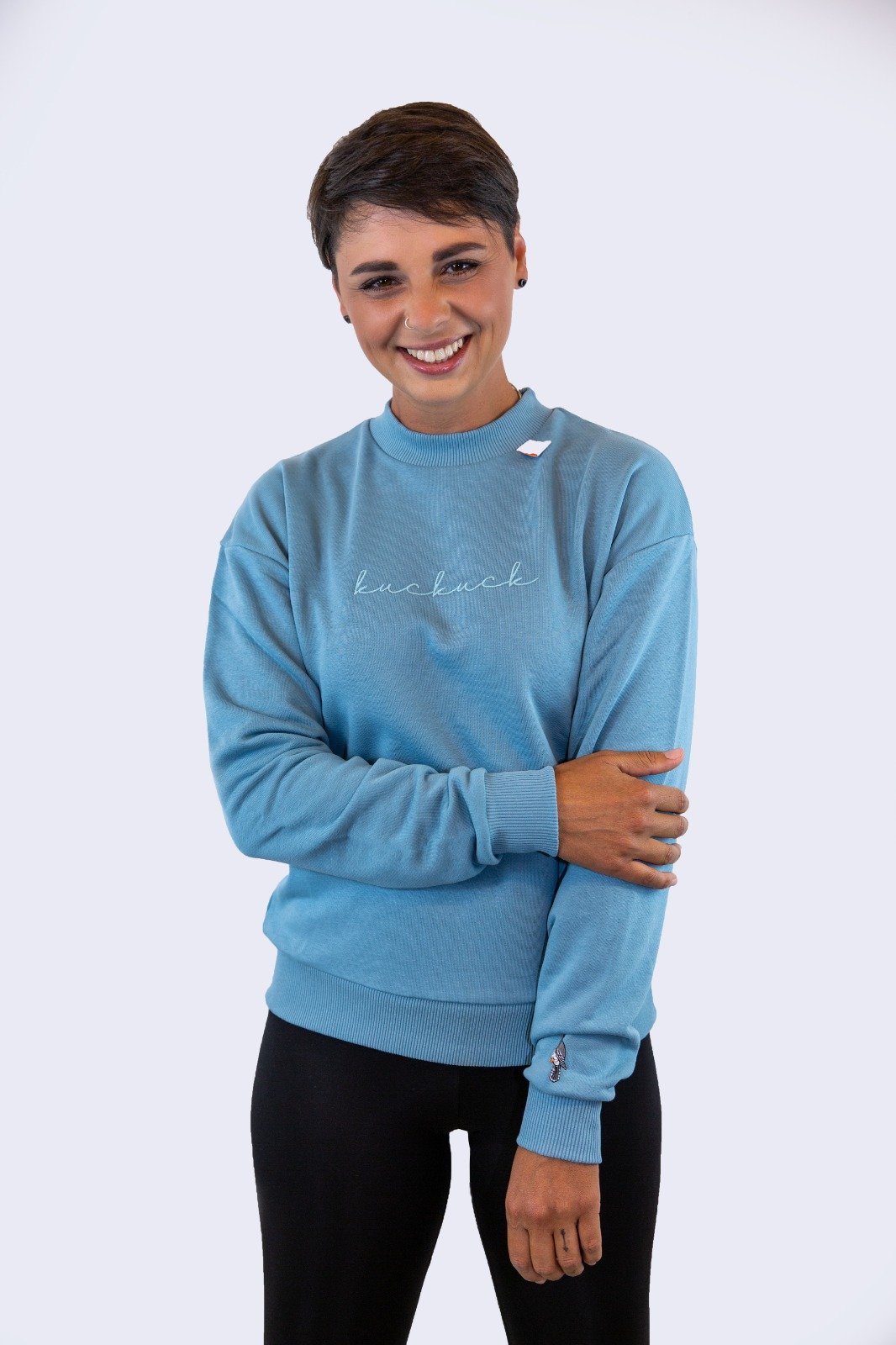 Monochrome Sweater Woman Blue - LEOPOLT X KUCKUCK