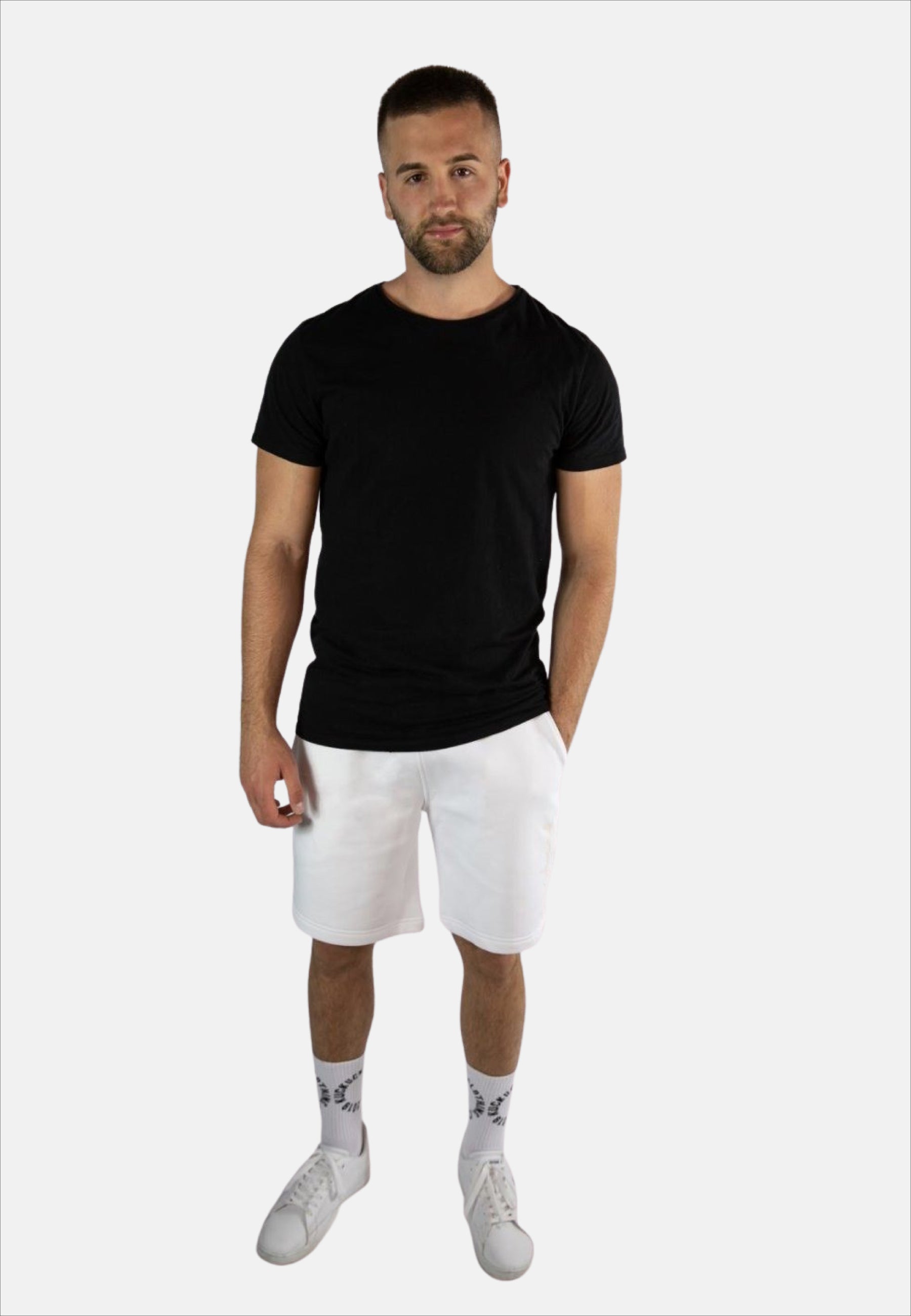 White Caramel Box Logo Shorts - Unisex - LEOPOLT x KUCKUCK